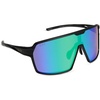 image:imageDIFF Sport Charge Designer Oversized Shield Sunglasses for women Polarized protection Matte Black  Green Mirror