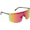 image:imageDIFF Sport Grandslam Designer Oversized Shield Sunglasses for women Polarized protection Black  Rainbow Mirror