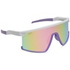 image:imageDIFF Sport Spike Designer Shield Sunglasses for women polarized protection Matte White Lavender  Sherbert Rainbow Mirror
