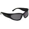 image:imageDIFF Sport Sunglasses Side Out Lightweight Wraparound Polarized Sunglasses UV400 ProtectionMatte Black  Grey WSilver Flash