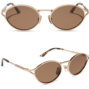 image:imageDIFF  Jessie James Decker Limoncello Lightweight Wire Sunglasses for Women UV400 ProtectionGold  Brown