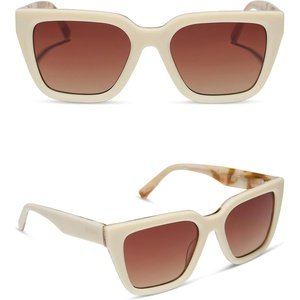 image:imageDIFF Amara Square Oversized Sunglasses for Women  100 UVAUVB ProtectionCourtside Ivory  Brown Gradient