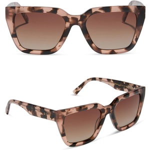 image:imageDIFF Amara Square Oversized Sunglasses for Women  100 UVAUVB ProtectionHimalayan Tortoise