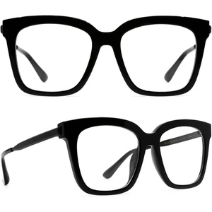 image:imageDIFF Bella  Designer Oversized Square Blue Light Blocking Glasses for Women  Anti Eye Strain UV Protection  Black