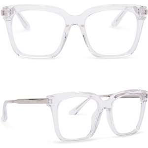 image:imageDIFF Bella Designer Square Computer Blue Light Blocking Glasses for WomenClear Crystal