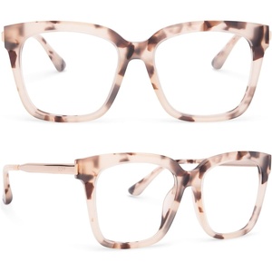 image:imageDIFF Bella Designer Square Computer Blue Light Blocking Glasses for WomenCream Tortoise