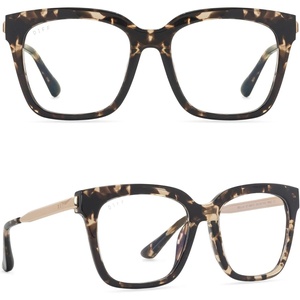 image:imageDIFF Bella Designer Square Computer Blue Light Blocking Glasses for WomenEspresso Tortoise