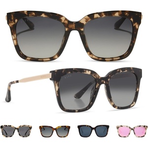 image:imageDIFF Bella Square Sunglasses for Women  Designer Frames  100 UV ProtectionEspresso Tortoise  Grey Gradient Polarized