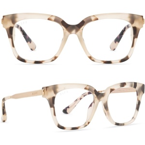 image:imageDIFF Bella XS EXTRA SMALL FRAMES Designer Square Computer Blue Light Blocking Glasses for Women wpetite narrow faceCream Tortoise