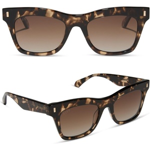 image:imageDIFF Bradley Designer Rectangular Sunglasses for Women and Men  Fashionable amp Trendy Style  100 UV ProtectionEspresso Tortoise