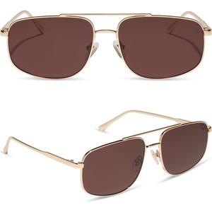 image:imageDIFF Charley Designer Aviator Sunglasses for Women and Men  UV400 Polarized Protection  Gold  Brown
