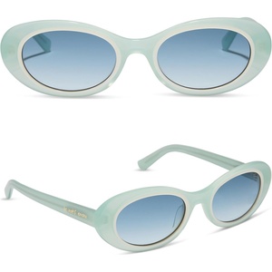image:imageDIFF For Love amp Lemons  Sabrina Oval 90s Sunglasses for Women  UV400 ProtectionPastel Sage  Blue Gradient