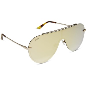 image:imageDIFF Imani Designer Shield Sunglasses for Women UV400 ProtectionGold  Brillant Gold Mirror