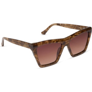 image:imageDIFF Jessie James Decker Vivi JJD Angular Designer Sunglasses for Women UV400 ProtectionBlack Walnut Tortoise  Brown Gradient