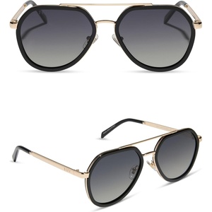 image:imageDIFF Joey Oversized Aviator Sunglasses for Women and Men  UV400 Protection  Modern Geometric ShadesBlack  Grey Gradient