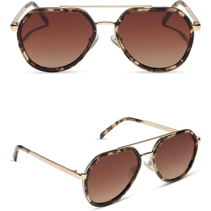 image:imageDIFF Joey Oversized Aviator Sunglasses for Women and Men  UV400 Protection  Modern Geometric ShadesEspresso Tortoise  Brown Gradient