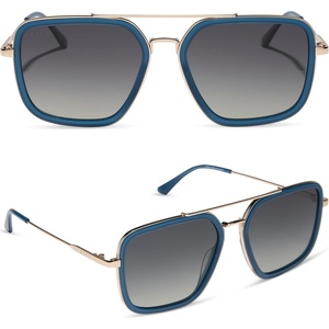 image:imageDIFF Jordan Designer Navigator Sunglasses for Women  100 UVAUVB Protection  Solid FramesClubhouse Blue  Grey Gradient