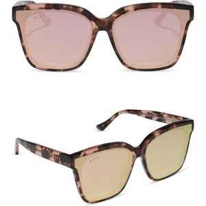 image:imageDIFF Meredith II  Designer Square Sunglasses for Women  100 UVAUVB ProtectionHimalayan Tortoise  Taupe Mirror