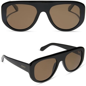 image:imageDIFF Morgan Oversized Designer Aviator Sunglasses for Women  UV400 Polarized ProtectionBlack  Brown