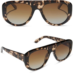 image:imageDIFF Morgan Oversized Designer Aviator Sunglasses for Women  UV400 Polarized ProtectionEspresso Tortoise  Brown Gradient