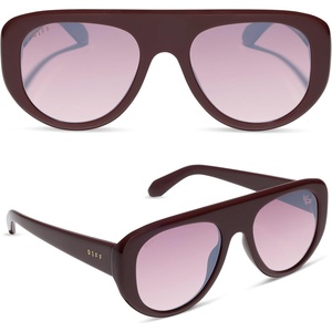 image:imageDIFF Morgan Oversized Designer Aviator Sunglasses for Women  UV400 Polarized ProtectionRugby Red