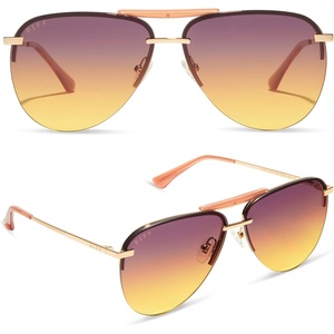 image:imageDIFF Tahoe  Designer Aviator Sunglasses for Women  UV400 Protection FramesGold  Inca Gradient