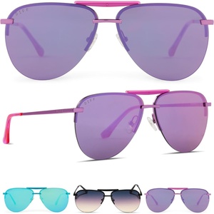 image:imageDIFF Tahoe  Designer Aviator Sunglasses for Women  UV400 ProtectionPink Rush Metallic  Pink Rush Mirror