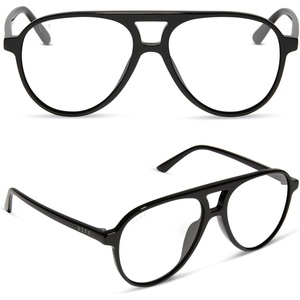 image:imageDIFF Tosca II Designer Blue Light Blocking Glasses  Oversized Aviator Frame  HEV Blue Filtering LensBlack