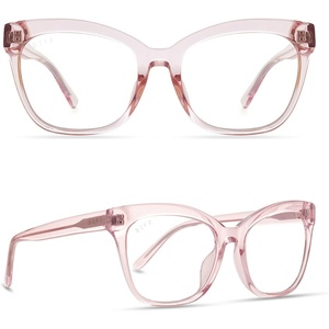 image:imageDIFF Winston Designer Oversized Square Computer Blue Light Blocking Glasses for Men and WomenLight Pink