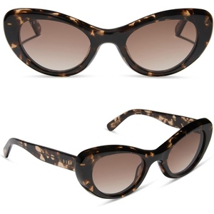 image:imageDIFF Zaria Designer Cat Eye Sunglasses for Women  UV400 ProtectionEspresso Tortoise  Brown Gradient