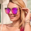 image:imageDIFF Becky V Designer Cat Eye Sunglasses for Women UV400Gold  Pink Rush Mirror