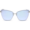 image:imageDIFF Becky V Designer Cat Eye Sunglasses for Women UV400Silver  Lavender Mirror