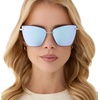 image:imageDIFF Becky V Designer Cat Eye Sunglasses for Women UV400Silver  Lavender Mirror