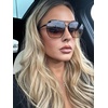 image:imageDIFF Berkely Navigator Sunglasses for Women  UV400 Protection  Modern Metal FramesBlack