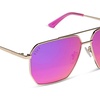 image:imageDIFF Berkely Navigator Sunglasses for Women  UV400 Protection  Modern Metal FramesGold  Pink Rush Mirror
