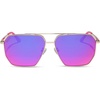 image:imageDIFF Berkely Navigator Sunglasses for Women  UV400 Protection  Modern Metal FramesGold  Pink Rush Mirror