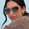 image:imageDIFF Berkely Navigator Sunglasses for Women  UV400 Protection  Modern Metal FramesGold