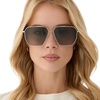 image:imageDIFF Berkely Navigator Sunglasses for Women  UV400 Protection  Modern Metal FramesSilver  Cool Matcha Gradient