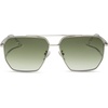 image:imageDIFF Berkely Navigator Sunglasses for Women  UV400 Protection  Modern Metal FramesSilver  Cool Matcha Gradient