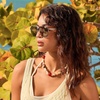 image:imageDIFF Berkely Navigator Sunglasses for Women  UV400 Protection  Modern Metal FramesSilver  Cool Matcha Gradient