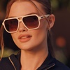 image:imageDIFF Cameron Navigator Sunglasses for Women  100 UV Polarized Protection  Solid FramesCourtside Ivory  Brown Gradient