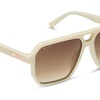 image:imageDIFF Cameron Navigator Sunglasses for Women  100 UV Polarized Protection  Solid FramesCourtside Ivory  Brown Gradient