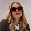 image:imageDIFF Greer Designer Rectangular Sunglasses for Women  UV400 Polarized ProtectionEspresso Tortoise  Brown Gradient