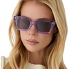 image:imageDIFF Greer Designer Rectangular Sunglasses for Women  UV400 Polarized ProtectionLilac Crystal  Grey  Polarized