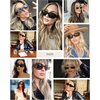 image:imageDIFF Indy Rectangular Sungalsses for Women  UV400 Protection  Designer Acetate FramesBlack  Grey