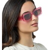 image:imageDIFF Indy Rectangular Sungalsses for Women  UV400 Protection  Designer Acetate FramesCandy Pink Crystal