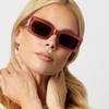 image:imageDIFF Indy Rectangular Sungalsses for Women  UV400 Protection  Designer Acetate FramesGuava