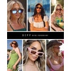 image:imageDIFF Indy Rectangular Sungalsses for Women  UV400 Protection  Designer Acetate FramesGuava