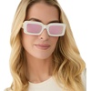 image:imageDIFF Indy Rectangular Sungalsses for Women  UV400 Protection  Designer Acetate FramesOpaline