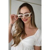 image:imageDIFF Indy Rectangular Sungalsses for Women  UV400 Protection  Designer Acetate FramesOpaline